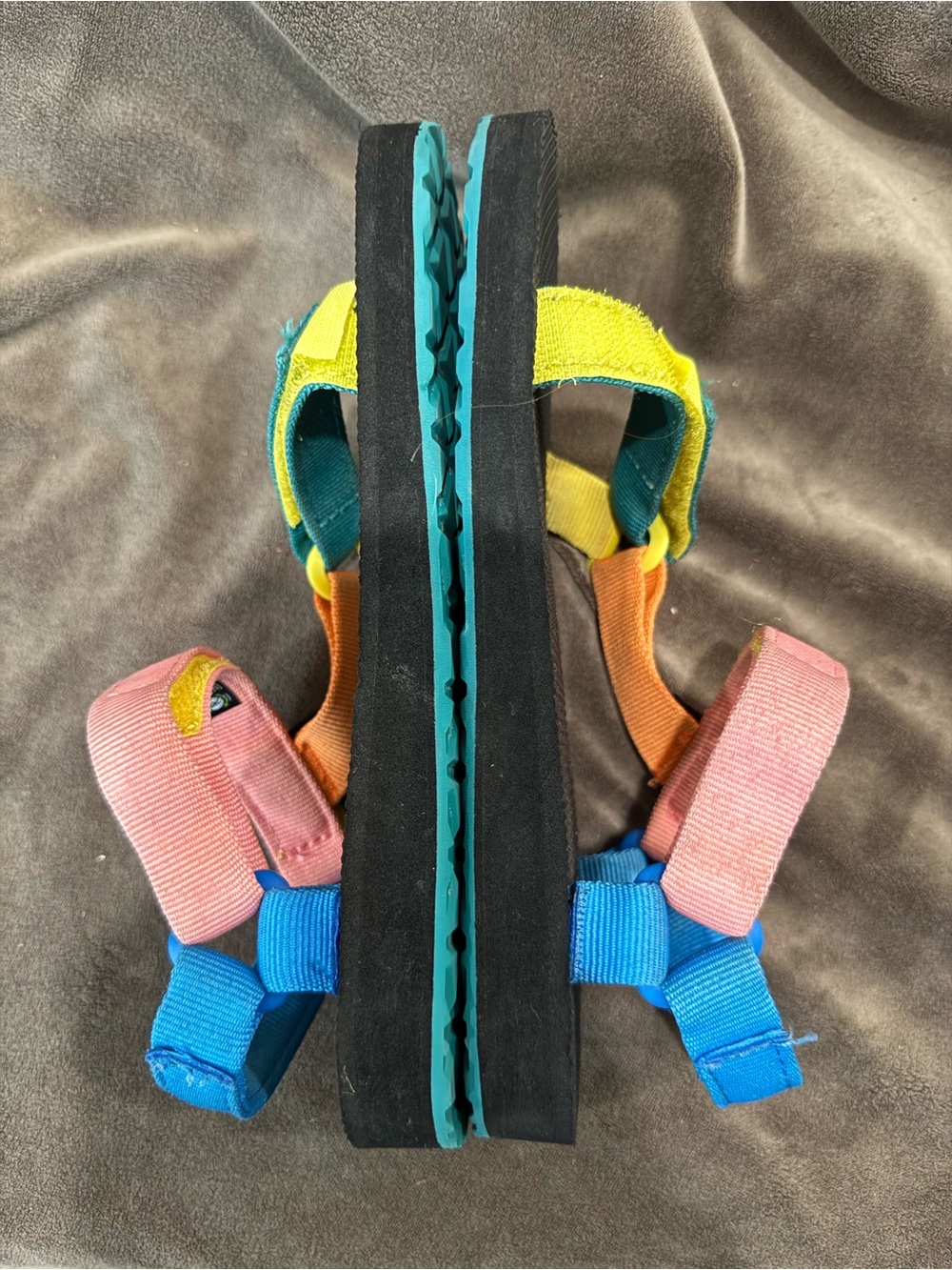 Teva Kids Rainbow Strap Sandals — Blue, Pink, Yellow, Orange - Picture 5 of 8